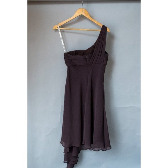David's Bridal | One shoulder A-Line Brown Dress | 10 - Picture 2 of 3